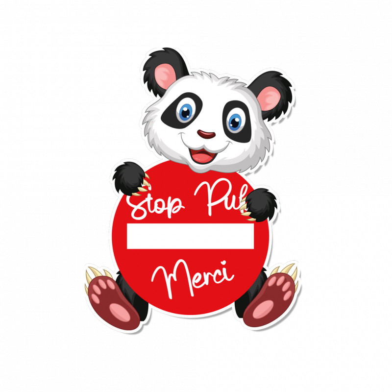 Autocollant stop-pub Panda