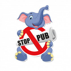 Autocollant stop-pub Eléphant