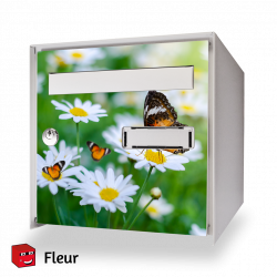 Sticker boîte aux lettres Marguerites avec des papillons