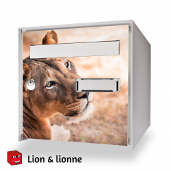 Sticker boîte aux lettres Lion & lionne 3