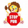 Autocollant stop-pub Lion