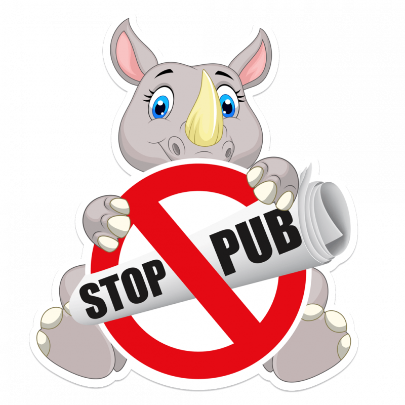 Autocollant stop-pub Rhino